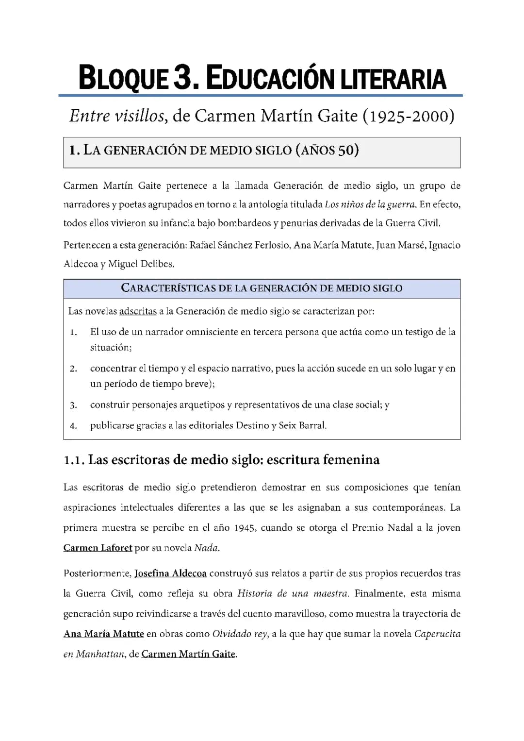 Entre Visillos de Carmen Martín Gaite: Generación del 50 y Más