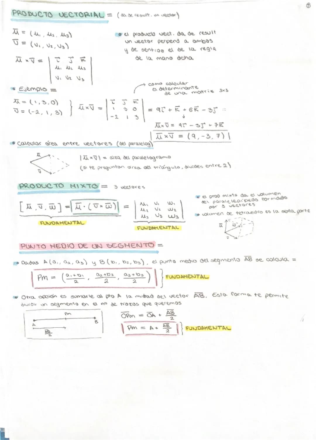 FORMULAS DISTANCIAS
(P = punto de la recta)
| PQ x Jr 1.
→ prod vectorial
Punto-recta →
0(Q,5) =
1201
modulo
121 Punto - plano d(πT, P) =
|A