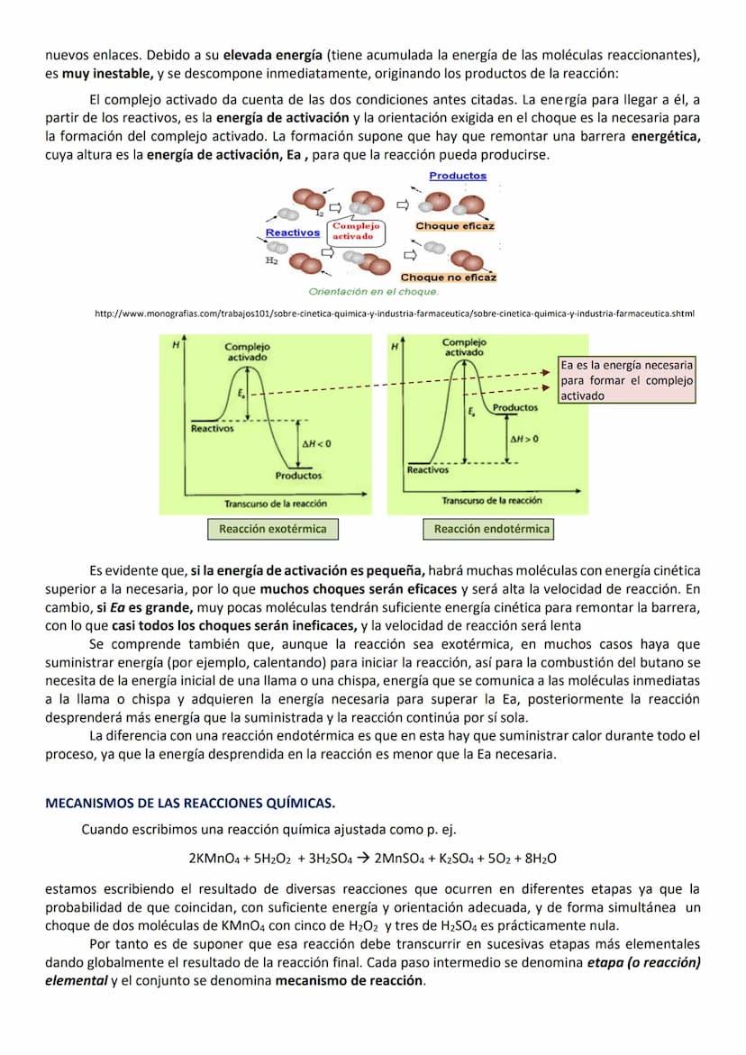 CINÉTICA QUÍMICA
En termoquímica estudiamos como determinar si una reacción era o no espontánea, pero no
hablamos de con qué velocidad se pr