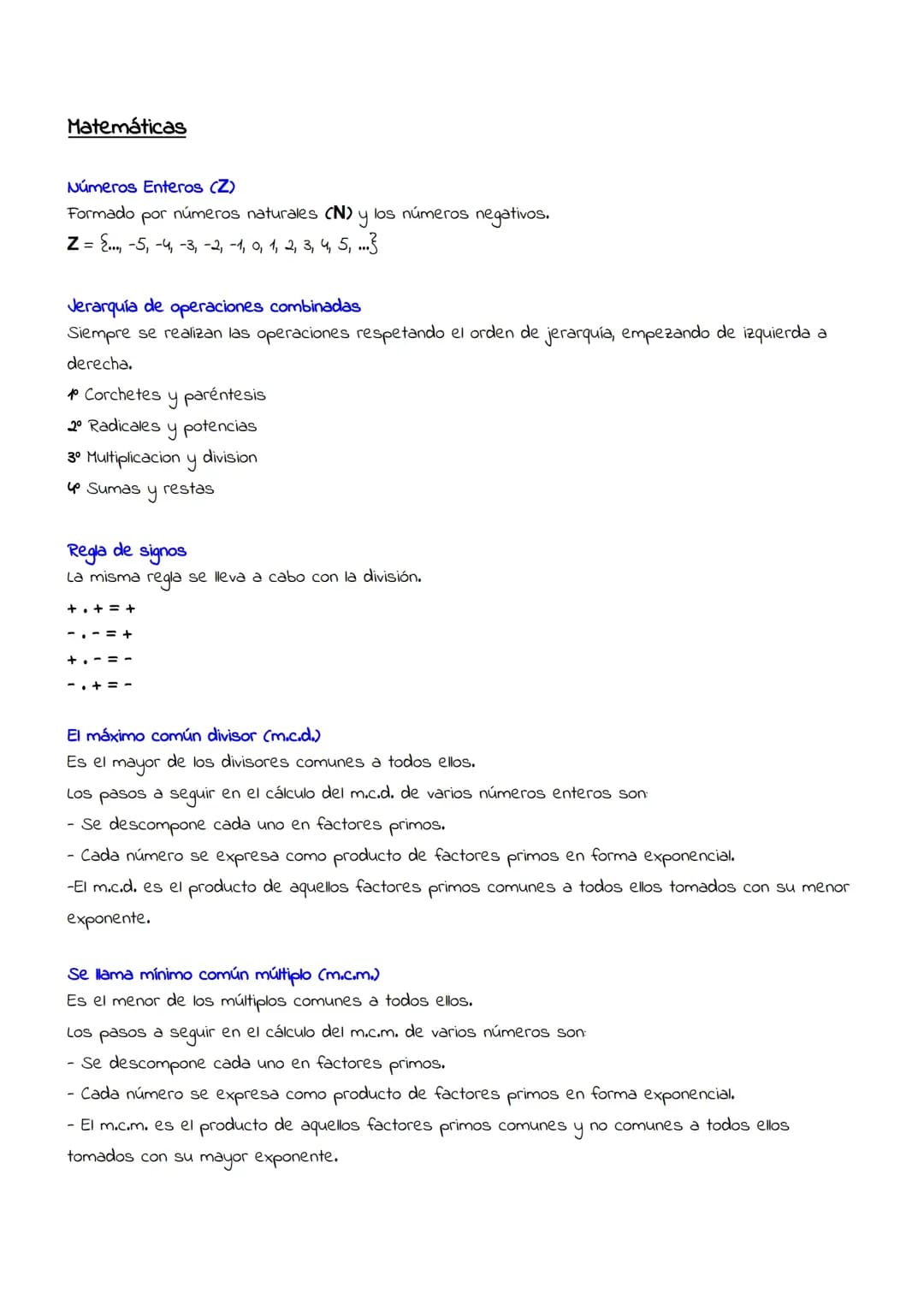 Matemáticas apuntes
