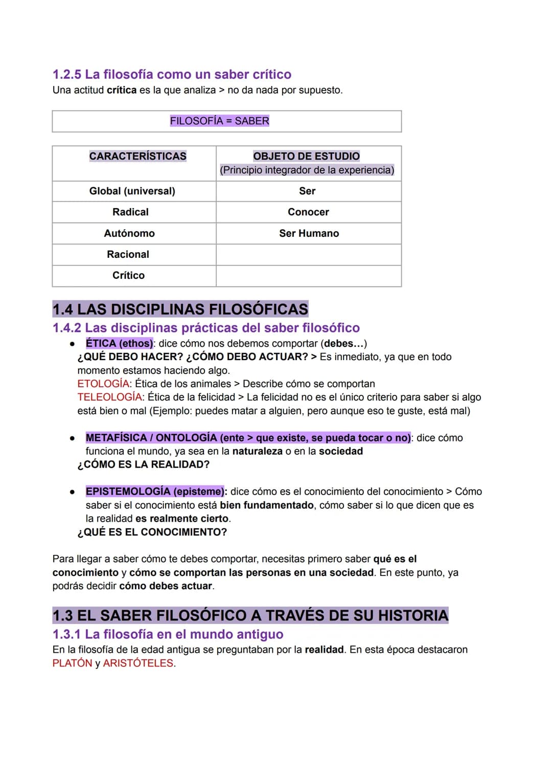 TEMA 1: EL SABER FILOSÓFICO
1.1 LOS ORÍGENES DE LA FILOSOFÍA
1.1.1 Sobre el término "filosofía"
phylos = amigo/amante
sophia = sabiduría
Inv