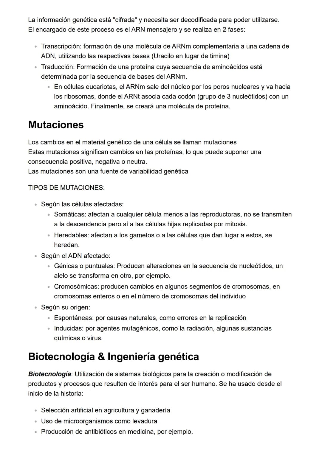Información
ADN y ácidos nucleicos
• El ADN es la molécula que almacena la información genética de una célula y por tanto
del individuo que 
