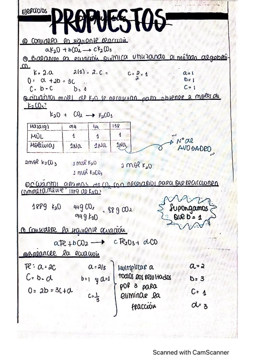 Ejercicios
PROPUESTOS:
@ Considera
la
siguiente
ак20 тьсой - ска 003
@ Balancer la ecuación
K= 2.a
0= a + 2b = 30
C- b-c
212) = 2. C =
@dicu
