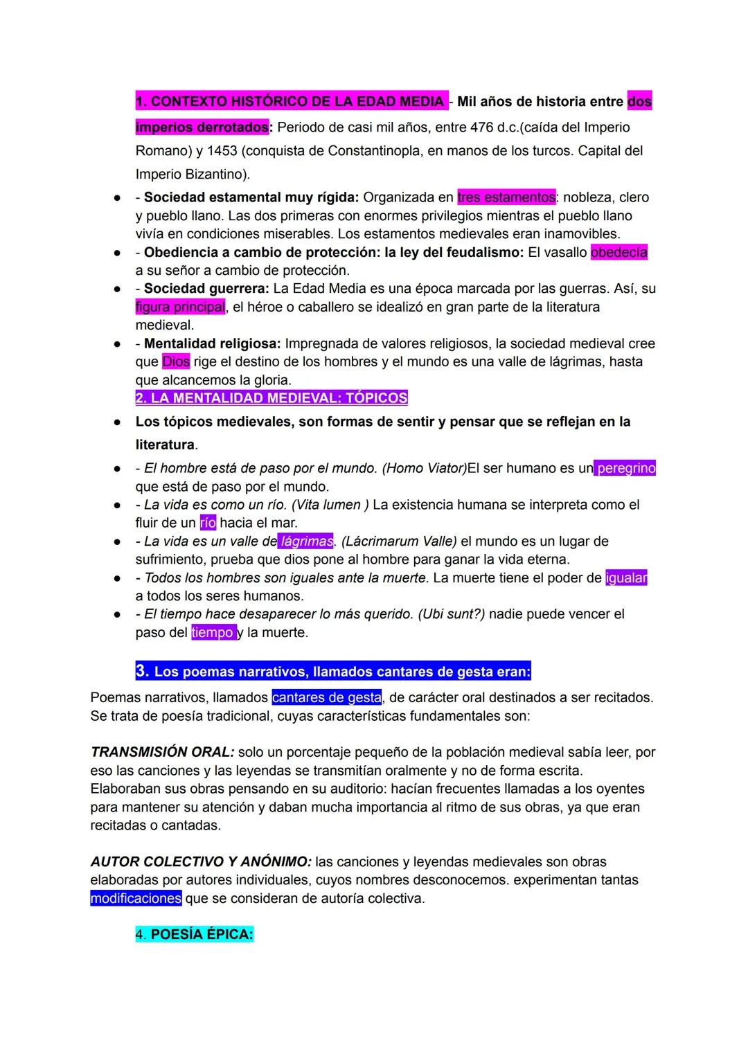 la narración en la Edad Media