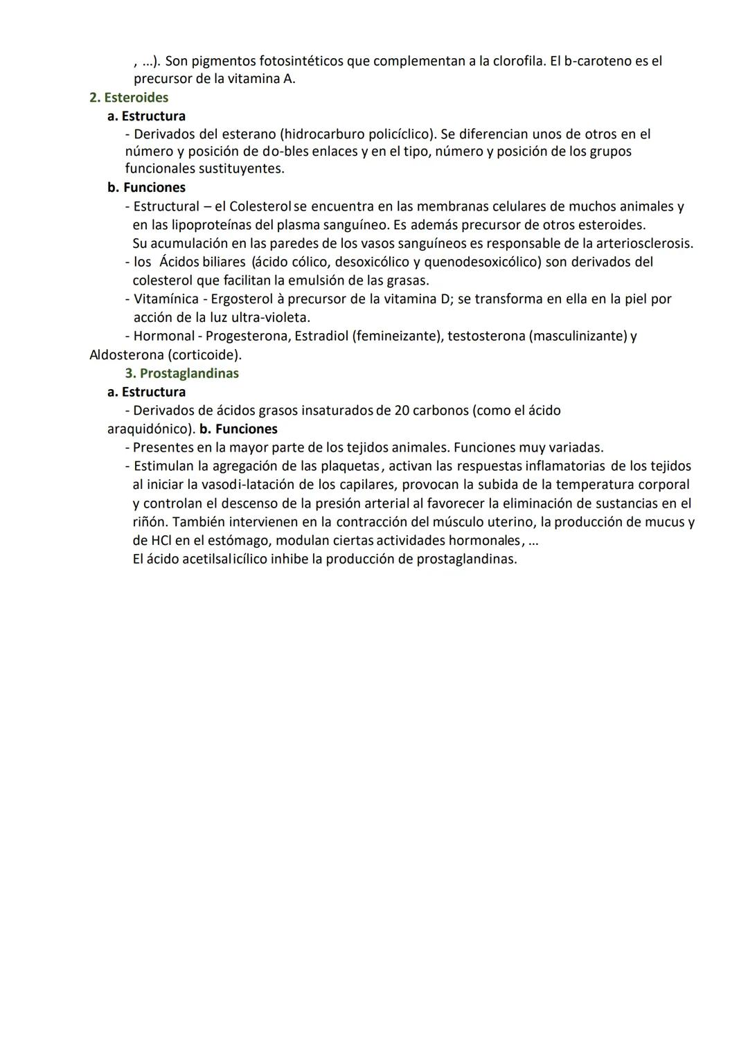 I. CONCEPTO
- Biomoléculas orgánicas formadas por C, H y O; en algunos casos
también P y N. - Químicamente heterogéneos.
- Insolubles en agu