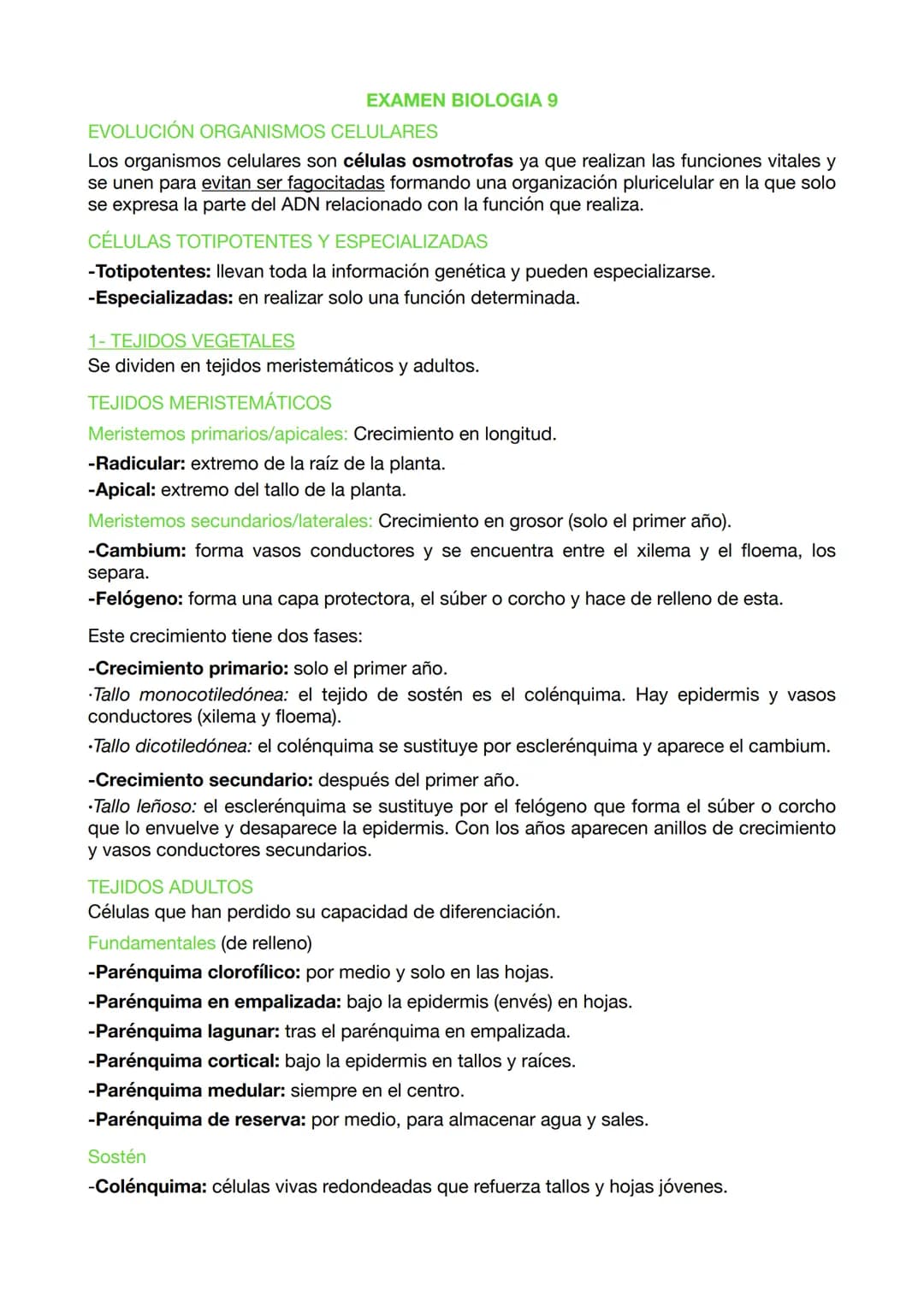 EXAMEN BIOLOGIA 9
EVOLUCIÓN ORGANISMOS CELULARES
Los organismos celulares son células osmotrofas ya que realizan las funciones vitales y
se 