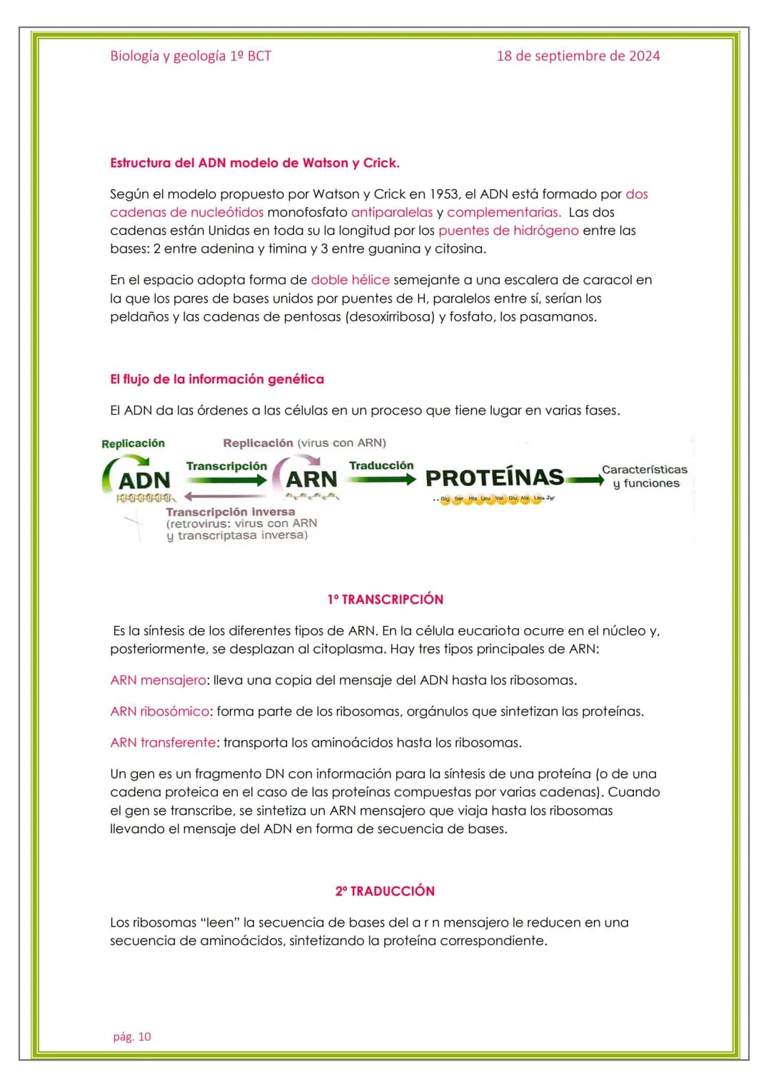 Biología y geología 1º BCT
18 de septiembre de 2024
BIOLOGÍA, GEOLOGÍA Y
CIENCIAS AMBIENTALES.
pág. 1 Biología y geología 1º BCT
18 de septi
