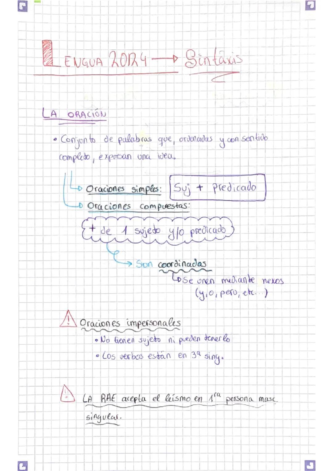Sintaxis - Lengua Castellana