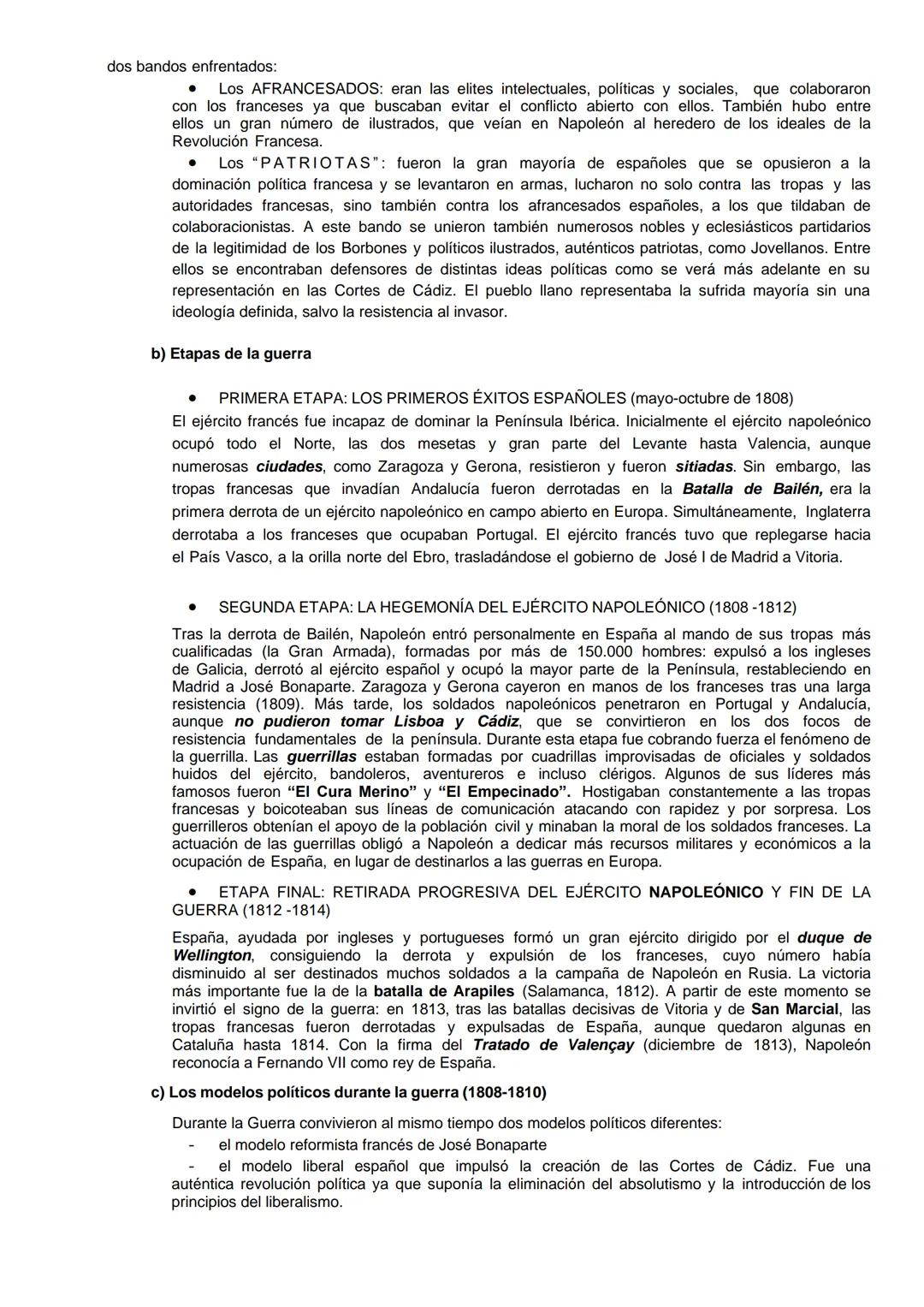 Bloque 5: La crisis del Antiguo Régimen (1788-1833): Liberalismo frente a Absolutismo.
Tema largo: Crisis de la monarquía borbónica. La Guer