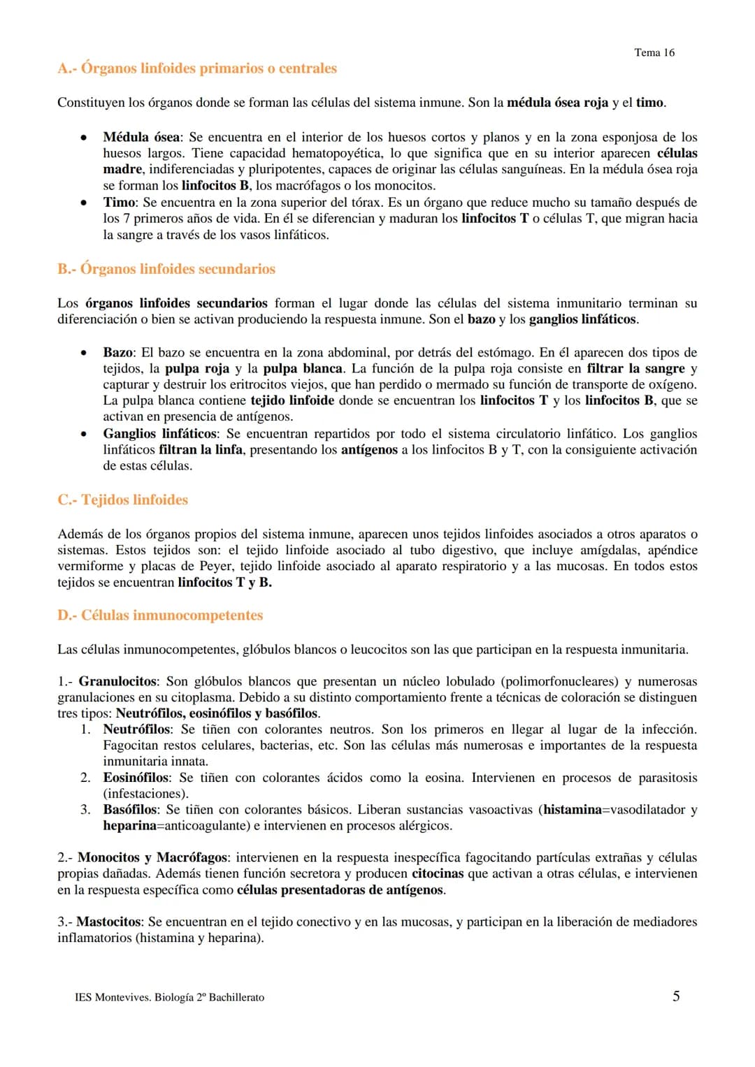 TEMA 16 INMUNOLOGÍA
1.- LA DEFENSA DEL ORGANISMO
Los seres vivos poseen diferentes mecanismos para defenderse de las infecciones con varias 