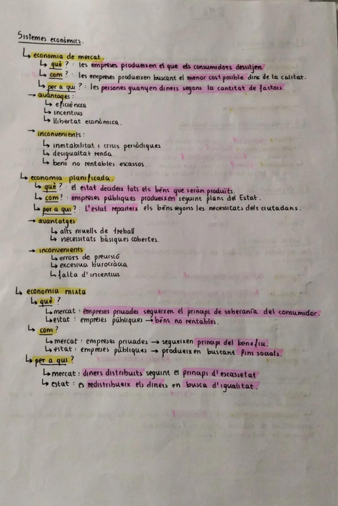 --- OCR Start ---
1 factors de producció
TEMA 2
elements bàsics emprats en la producció i distribució de béns i serveis.
Le recursos natural