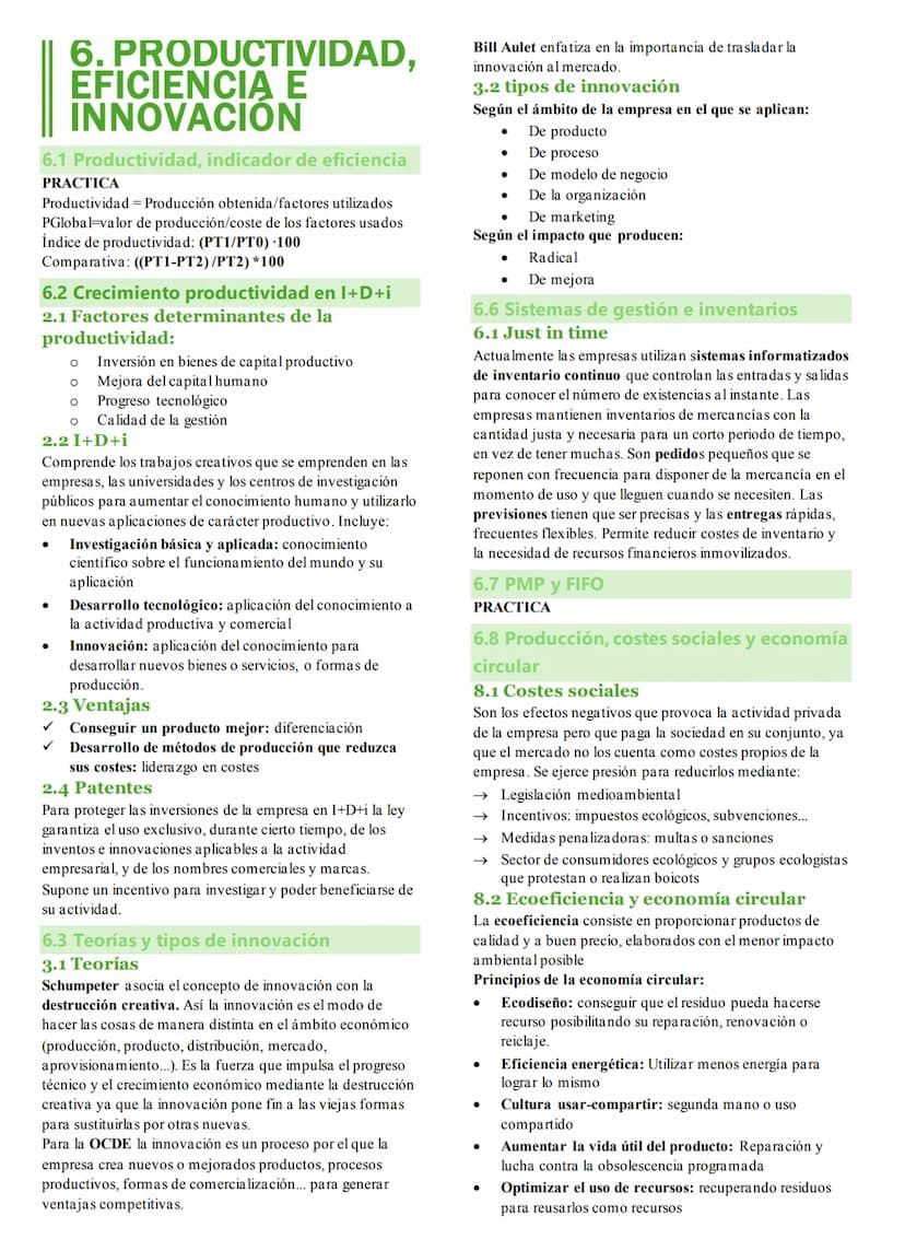 1. PAPEL DE LA
EMPRESA EN LA
ECONOMÍA
1.1 Visión panorámica de la empresa
Factores de producción:
Trabajo: aportación física e intelectual d