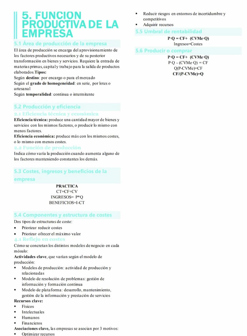 1. PAPEL DE LA
EMPRESA EN LA
ECONOMÍA
1.1 Visión panorámica de la empresa
Factores de producción:
Trabajo: aportación física e intelectual d