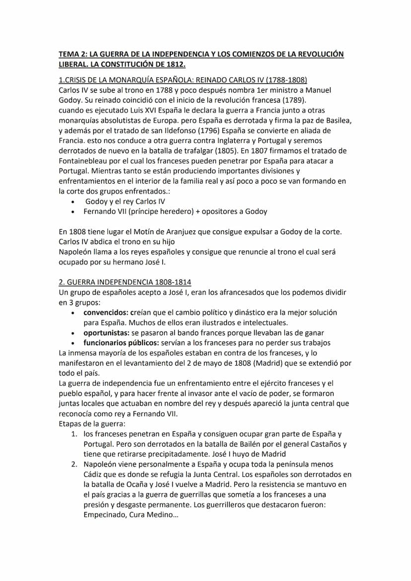 
<h2 id="tema2laguerradeindependenciayloscomienzosdelarevolucinliberalde1812">Tema 2: La guerra de independencia y los comienzos de la Revol