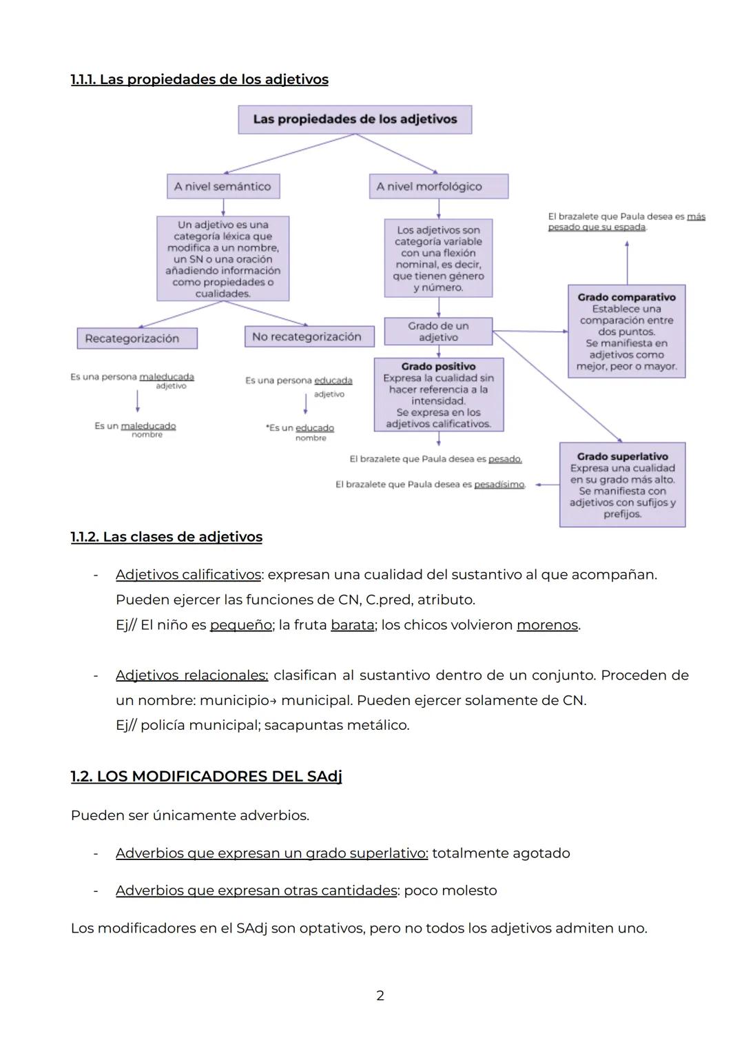 # TEMA 3: EL SINTAGMA ADJETIVAL,
ADVERBIAL Y PREPOSICIONAL

1. EL SINTAGMA ADJETIVAL

Cuando el núcleo de un sintagma es un adjetivo estamos