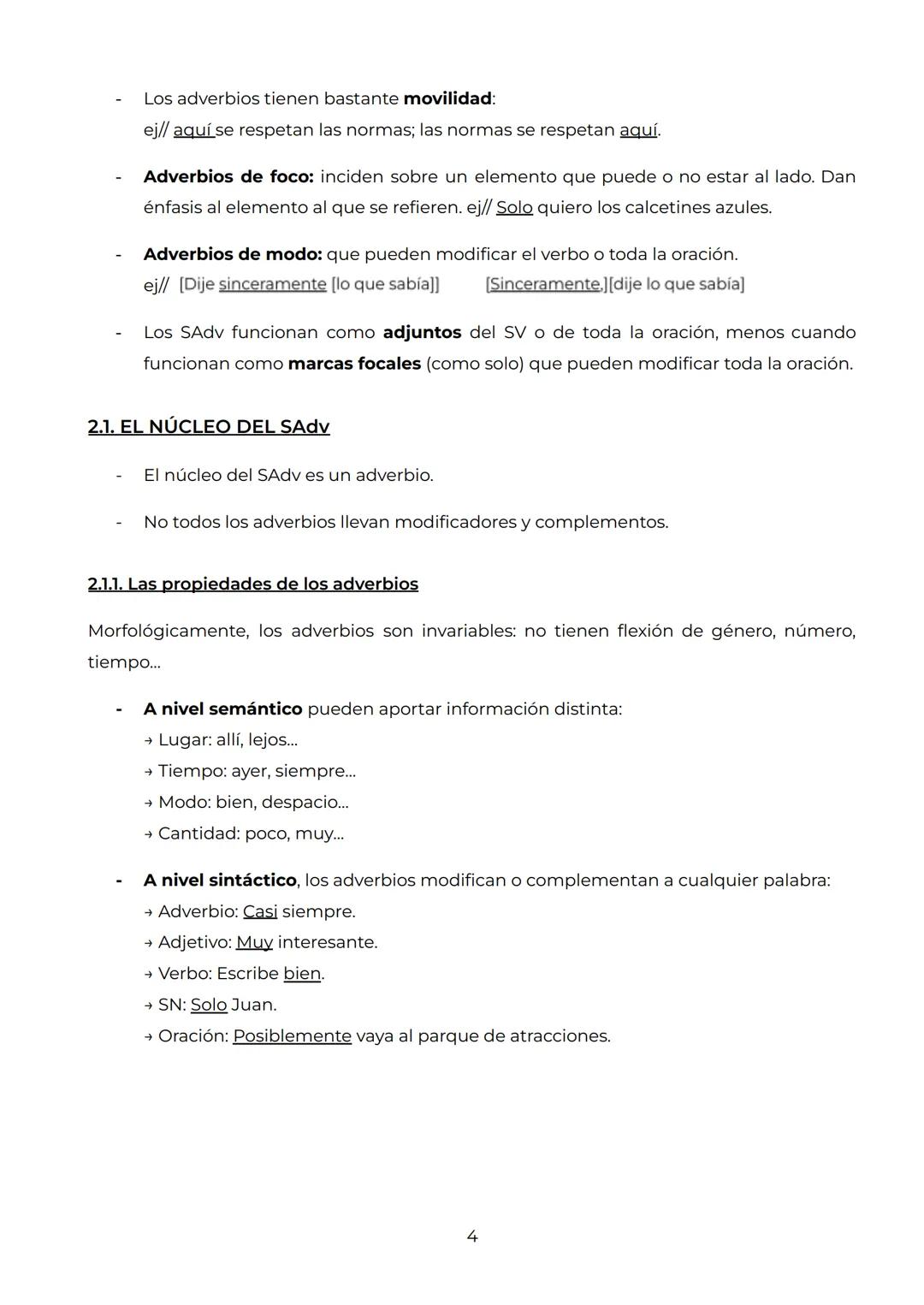 # TEMA 3: EL SINTAGMA ADJETIVAL,
ADVERBIAL Y PREPOSICIONAL

1. EL SINTAGMA ADJETIVAL

Cuando el núcleo de un sintagma es un adjetivo estamos
