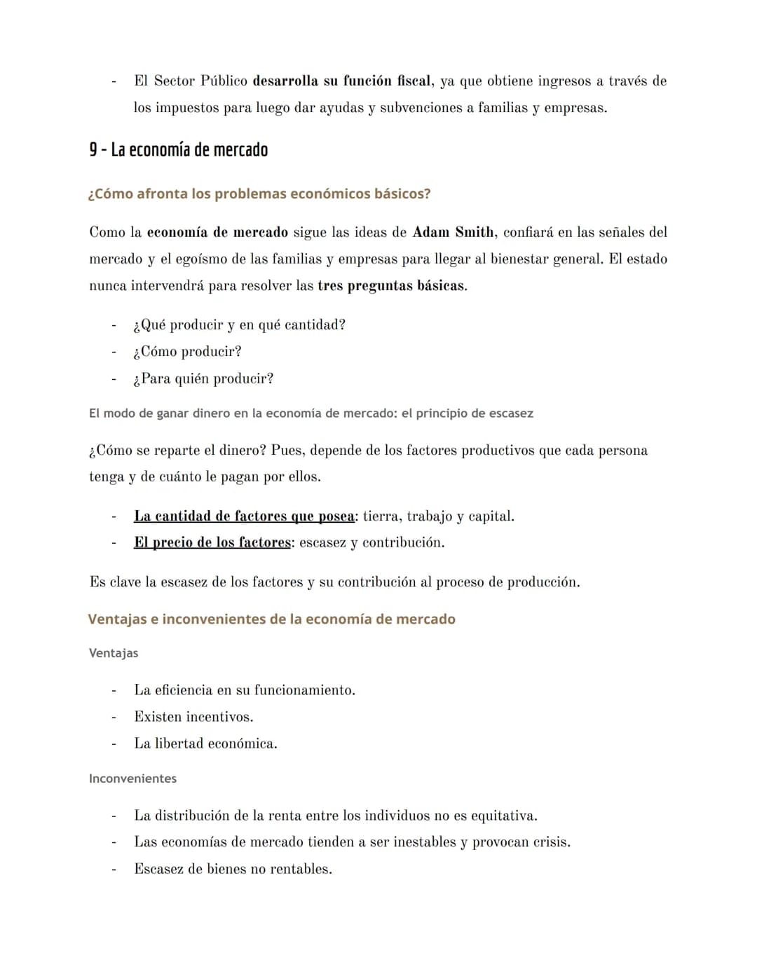 Economía
PRIMER TRIMESTRE - 1º BAC
Tema 2. Decisiones económicas colectivas
1 - Los factores productivos
Los factores productivos (o de prod