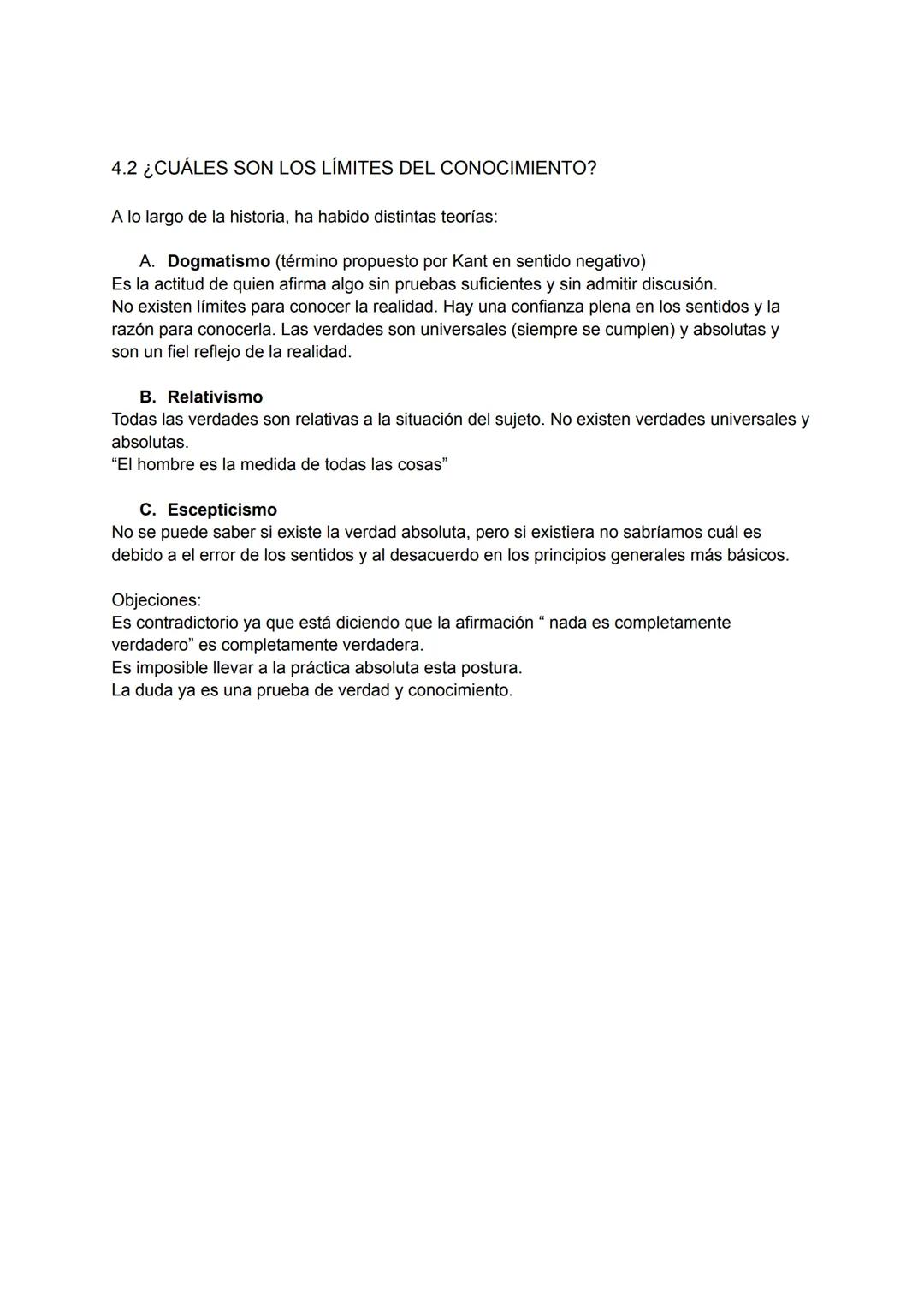 TEMA 2 - FILOSOFÍA - EPISTEMOLOGÍA
1. TEORÍAS SOBRE LA VERDAD
Verdad como correspondencia: una afirmación es verdadera sólo si se correspond