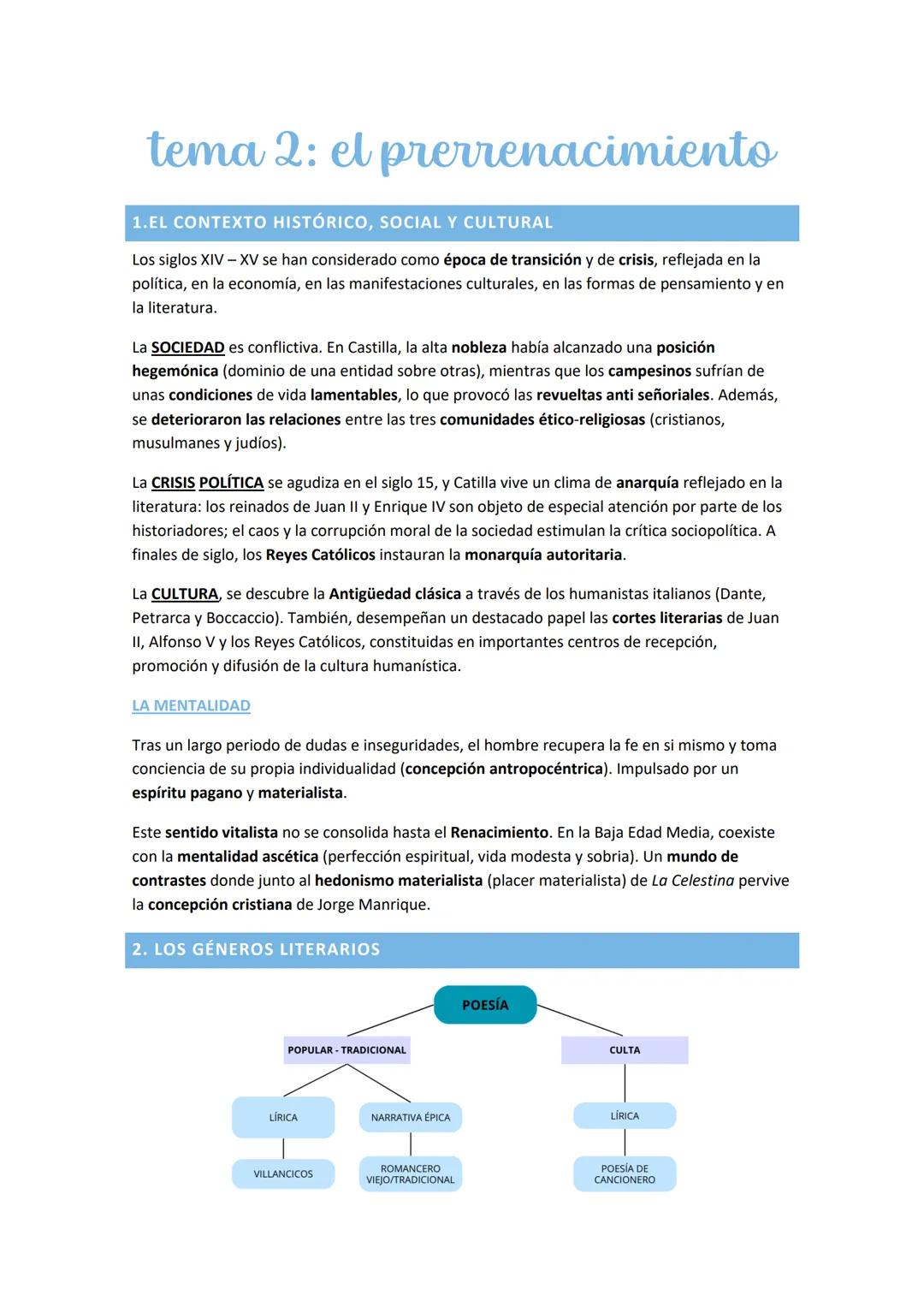 # tema 2: el prerrenacimiento

1.EL CONTEXTO HISTÓRICO, SOCIAL Y CULTURAL

Los siglos XIV-XV se han considerado como época de transición y d