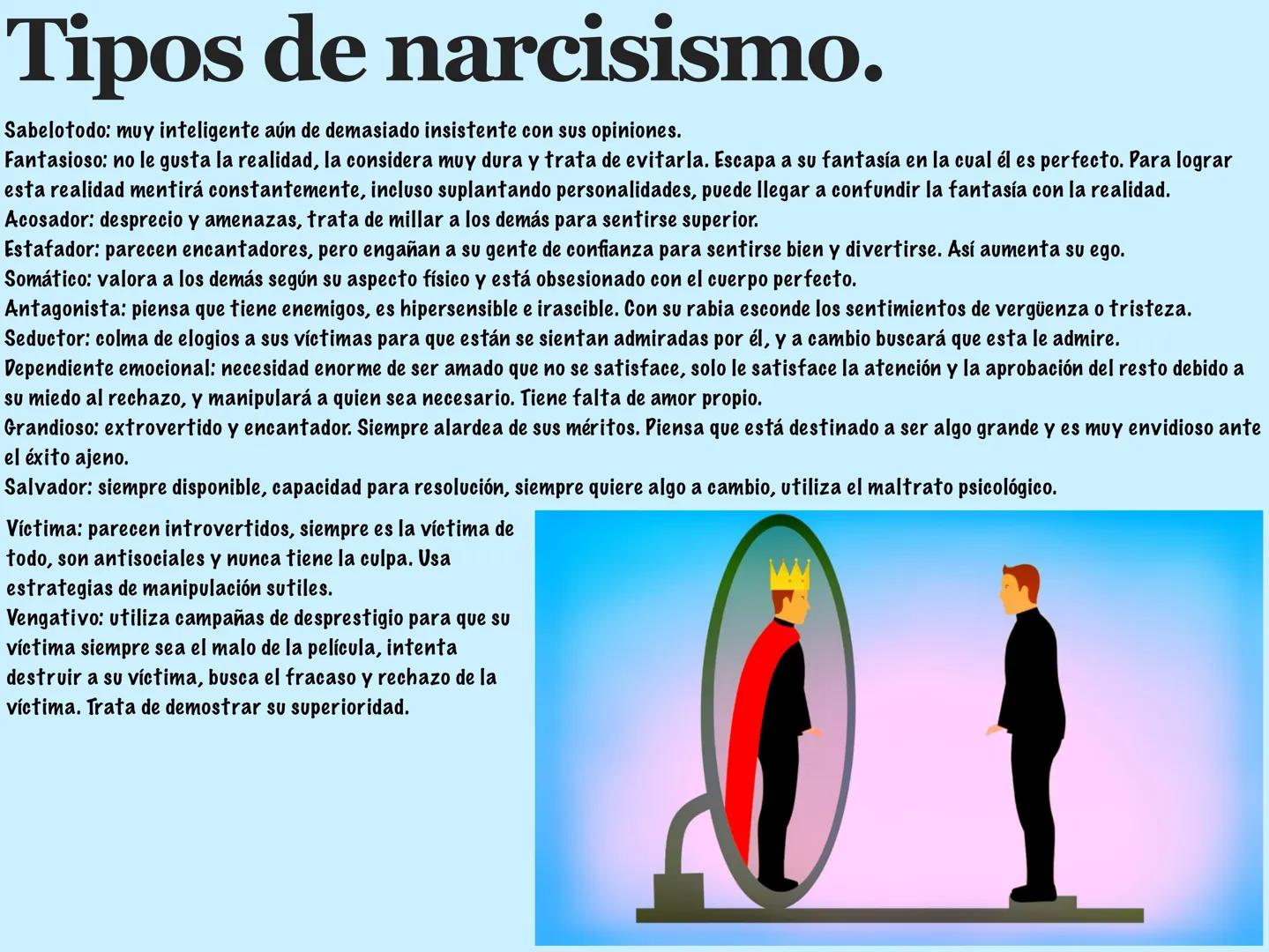 TRASTORNO
DE
PERSONALIDAD
NARCISISTA. Descubrimiento del
trastorno.
En el dominio de la psicología, el término narcisismo, según
afirmó Freu