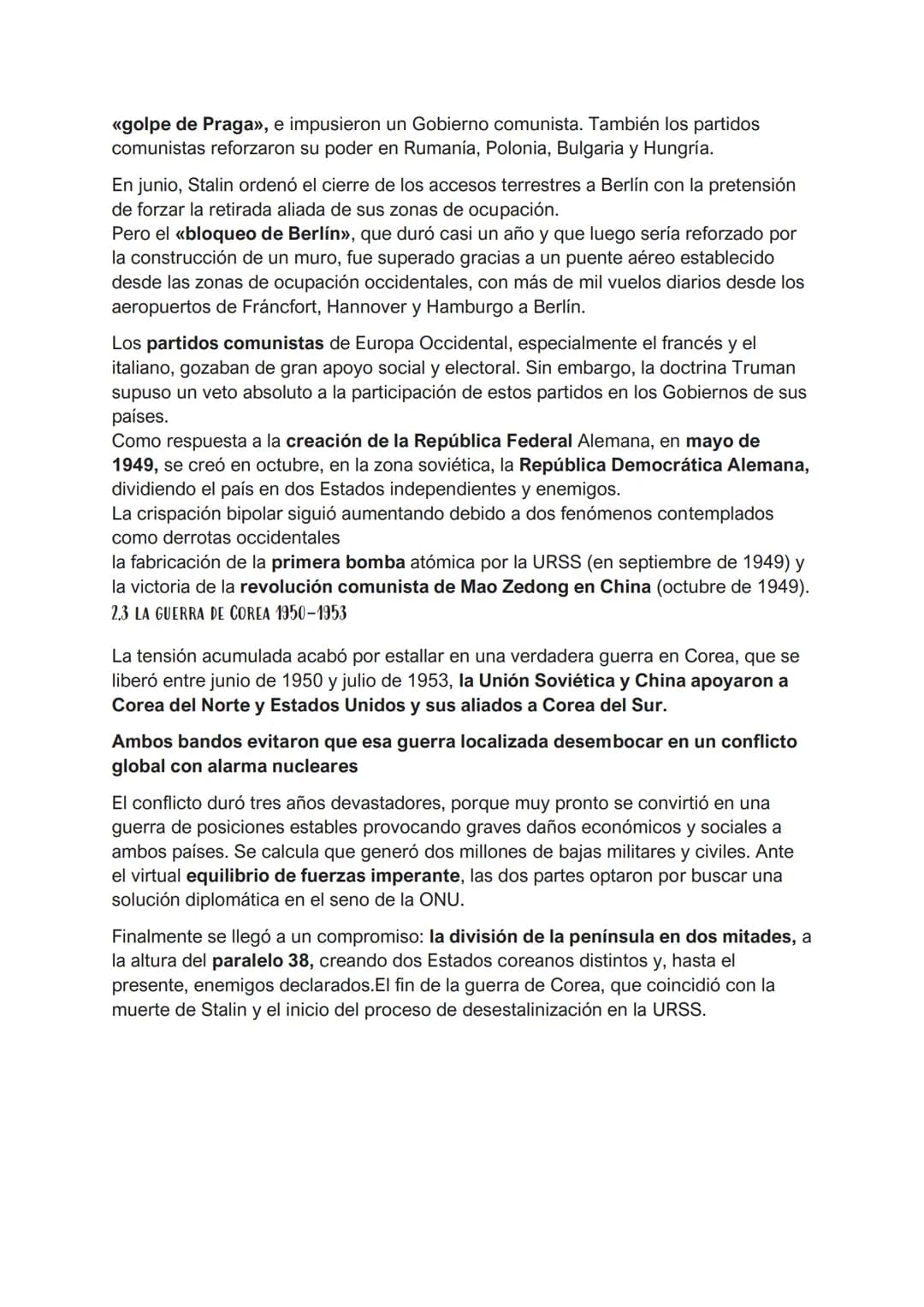 13.LA GUERRA FRIA
1.CARACTERISTICAS Y ETAPAS DE LA GUERRA FRÍA
La Guerra Fría abarca un período en el que las relaciones internacionales se
