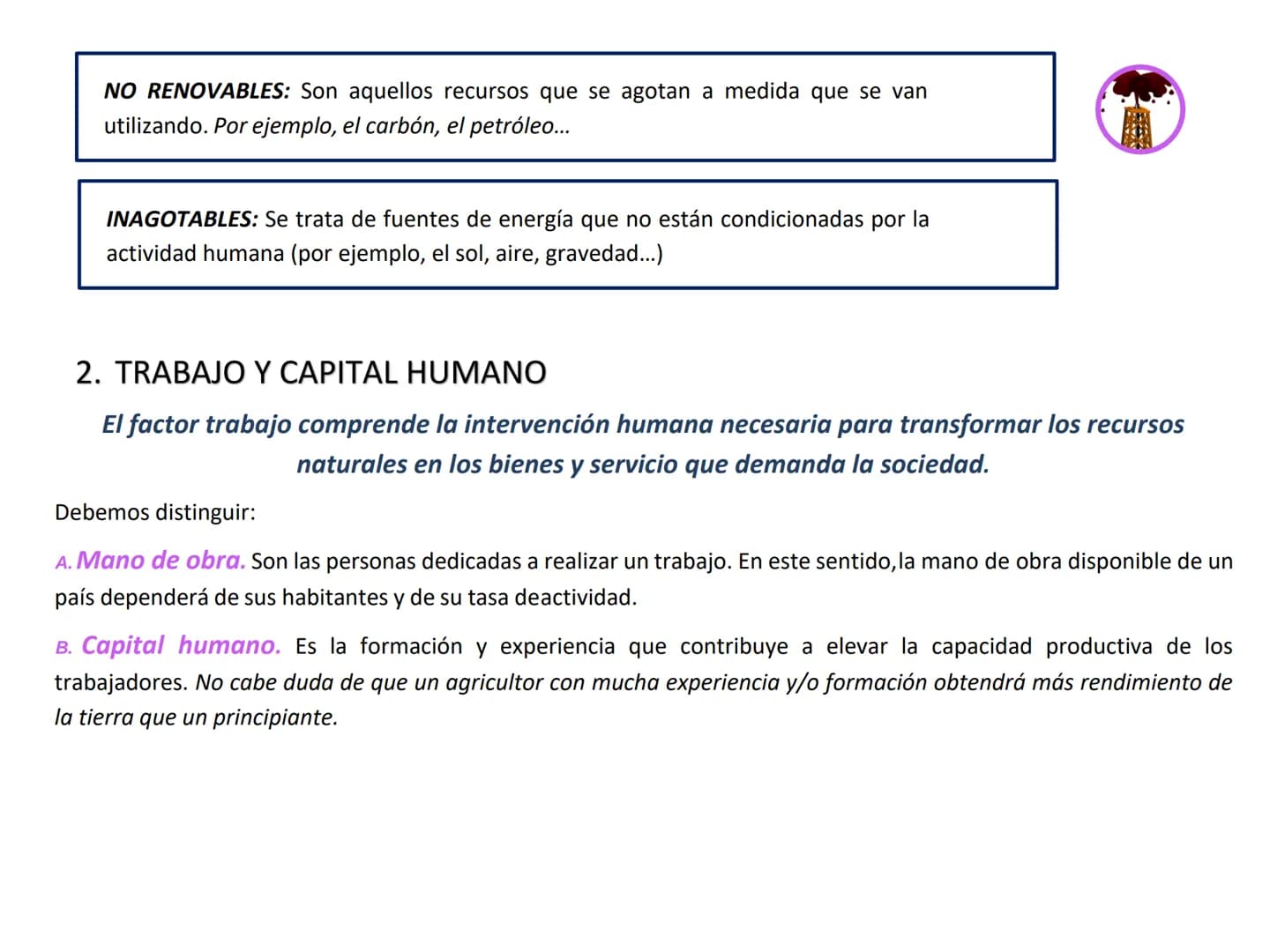 TEMA 2. LA PRODUCCIÓN Y EL CRECIMIENTO
ECONÓMICO
1. Los Factores productivos
2. Eficiencia y productividad
3. Los modelos económicos y su le