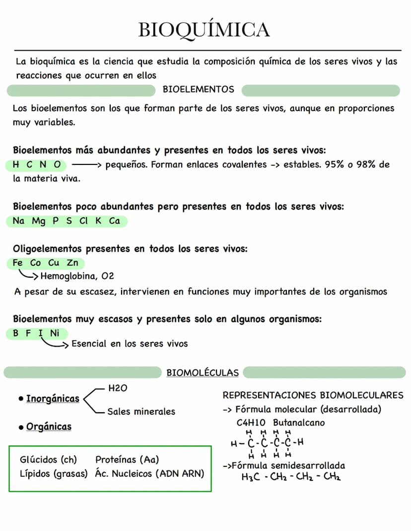 D
BIOLOGÍA BIOQUÍMICA
La bioquímica es la ciencia que estudia la composición química de los seres vivos y las
reacciones que ocurren en ello