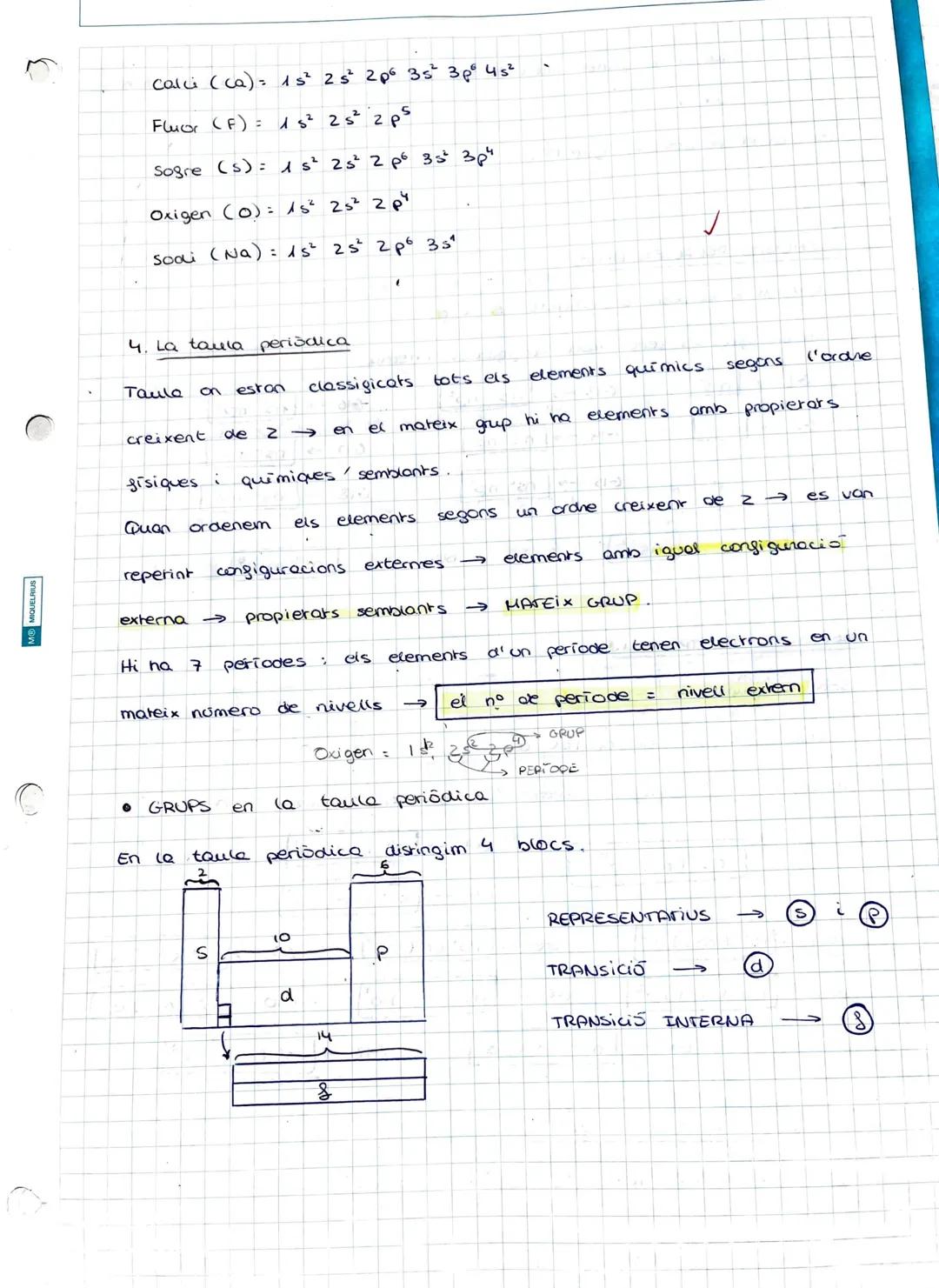 D
C
MIQUELRIUS
MIQUELRIUS
simbol
35Ci
to Ti
22
208
³Pb²+
82
Tota
19
a
36
12
нд
31 p³.
1. Els àtoms
ELEMENTS i TAULA PERIODICA
17
3 tipus:
22