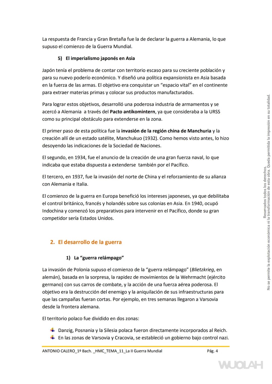 TEMA 11. LA SEGUNDA GUERRA MUNDIAL
1. Las causas
1) La política expansionista de la Alemania nazi
2) La debilidad de las democracias
3) El A