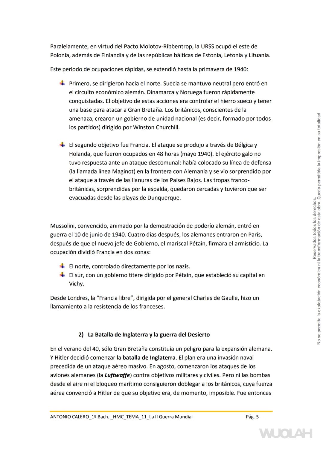 TEMA 11. LA SEGUNDA GUERRA MUNDIAL
1. Las causas
1) La política expansionista de la Alemania nazi
2) La debilidad de las democracias
3) El A