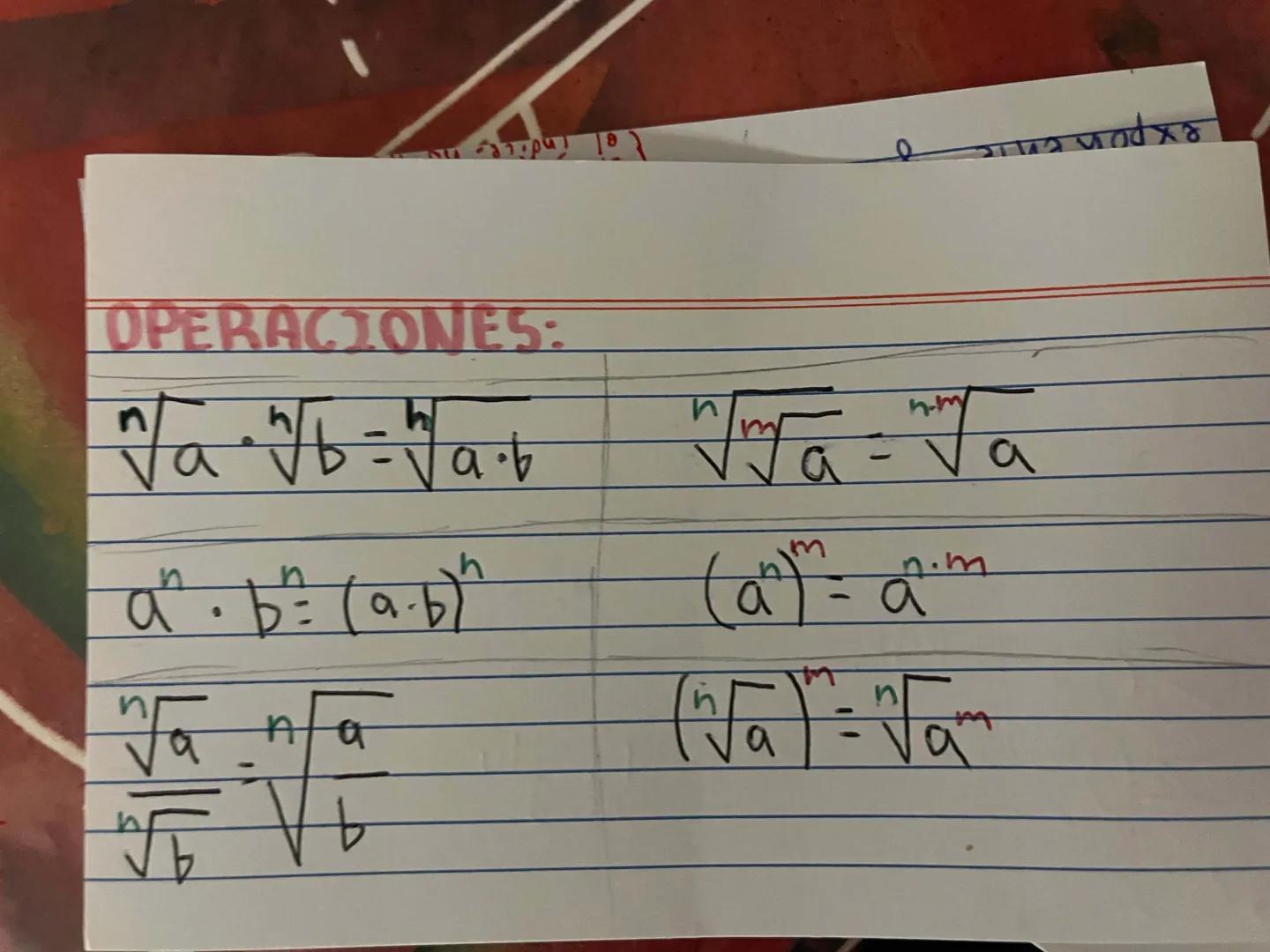 - 30 | |
OPERACIONES:
Hot Nat
C.๖ (๑ ด้
Va
ma
पै
We
(any am
-
n
a
-
a
Modxa sua bu g
ойди да ајији одха
MATES:
RADICALES:
RADICANDO
b>O
BEA
