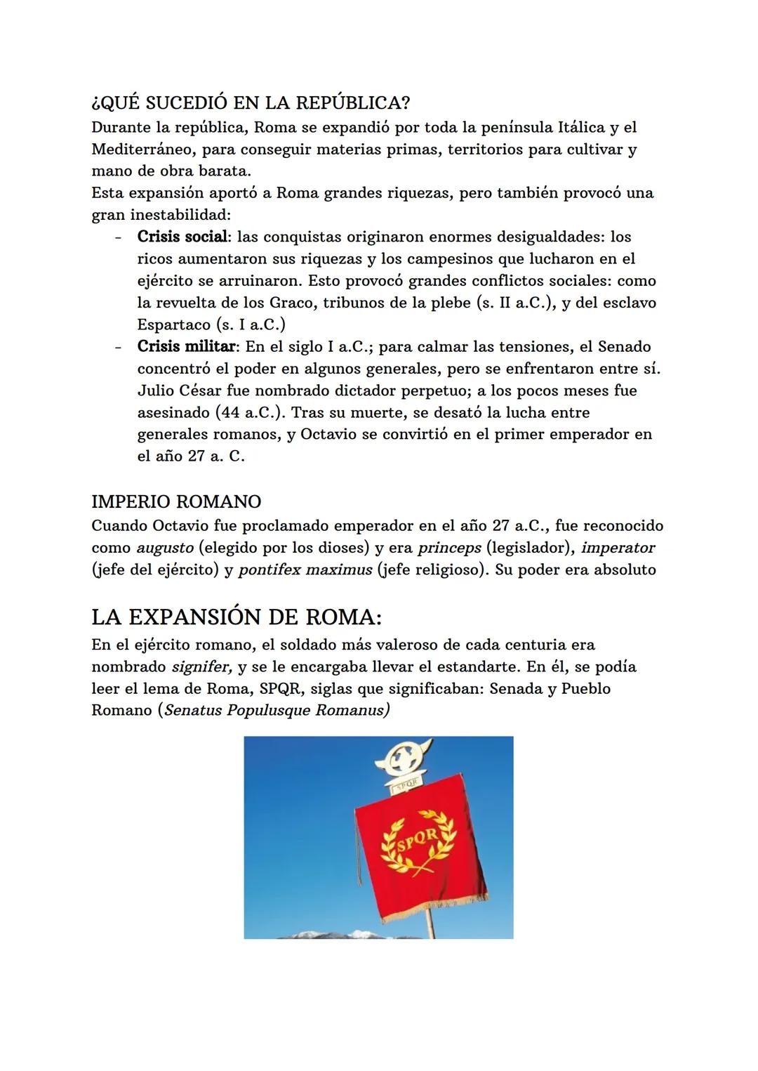 # EXAMEN HISTORIA

ÍNDICE:

- ORIGEN DE ROMA
- ETAPAS POLÍTICAS
- LA EXPANSIÓN DE ROMA
- CRISIS DEL IMPERIO ROMANO
- CULTURA Y ARTE

ORIGEN 