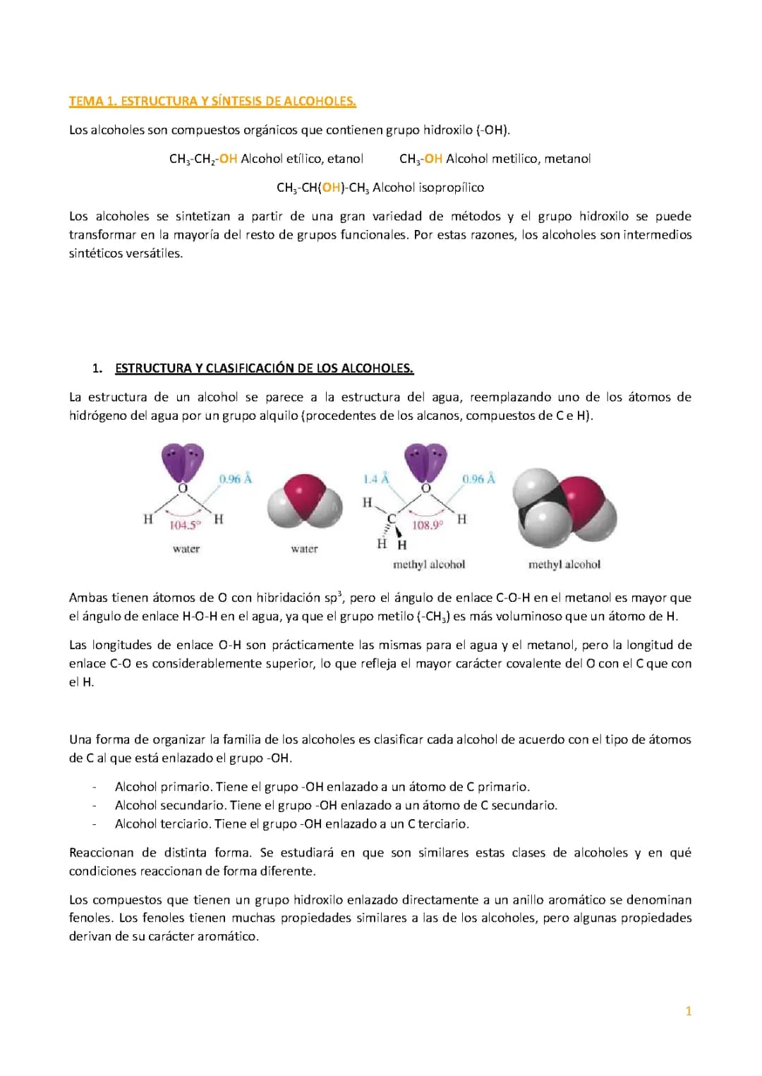 ESTRUCTURA Y SINTESIS DE ALCOHOLES