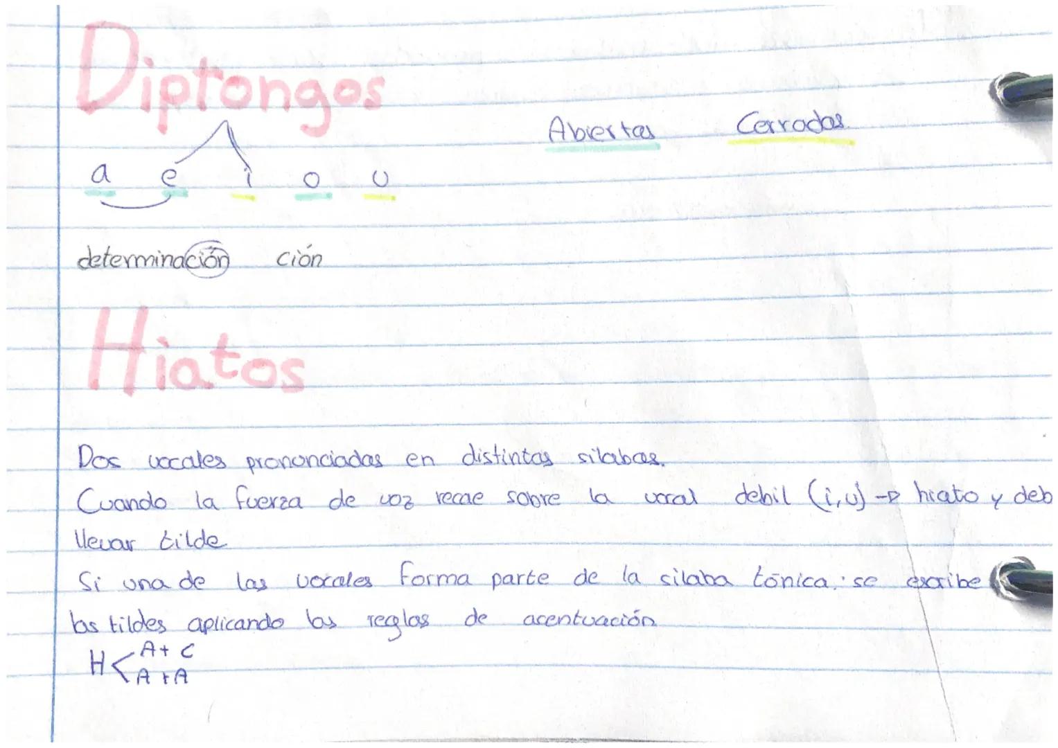 Diptongos
a
determinación
ción
Abiertas
Hiatos
Dos vocales prononciadas en distintas silabas.
la
Cuando la fuerza de voz recae sobre
llevar 