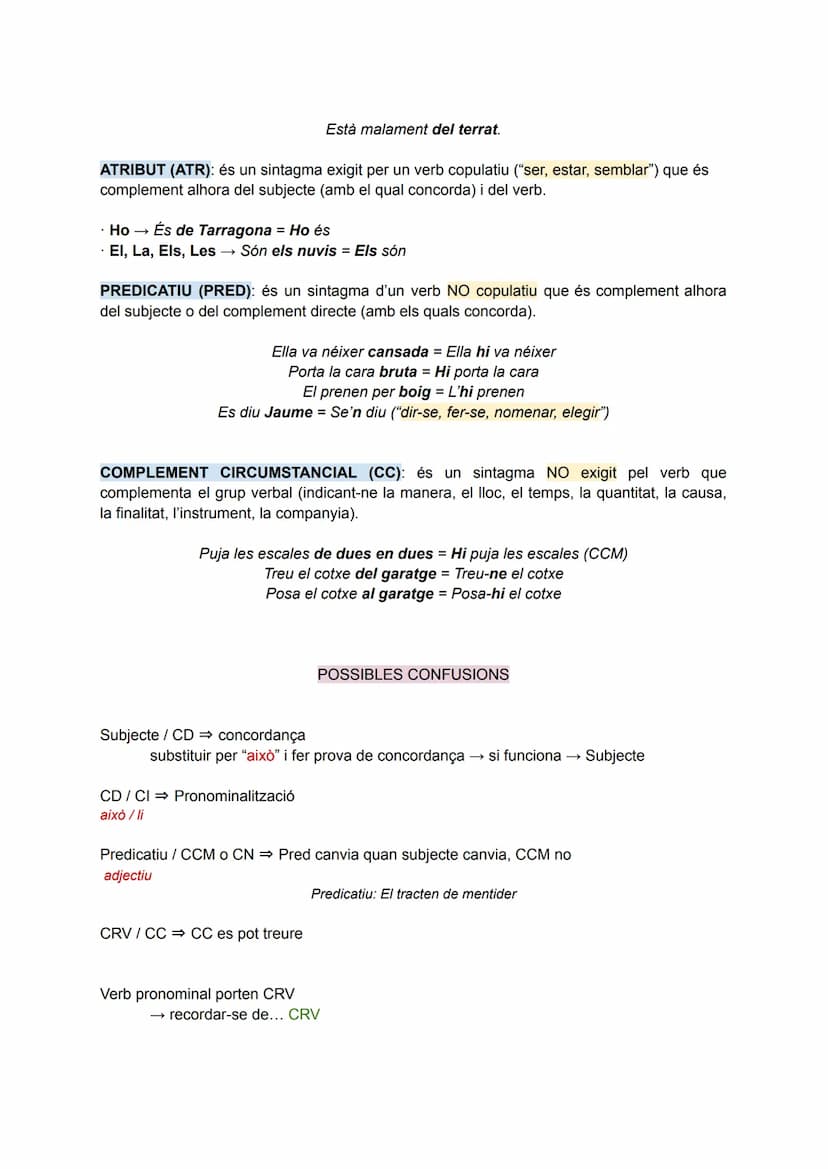 Ús sintàctic d'alguns verbs
Verbs transitius són els que porten un CD el qual expressa sobre què o qui recau
directament l'acció del verb.
A