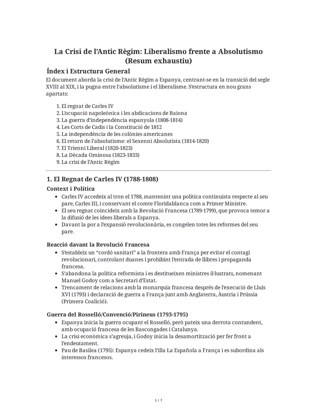 # La Crisi de l'Antic Règim: Liberalismo frente a Absolutismo
(Resum exhaustiu)

## Índex i Estructura General

El document aborda la crisi 