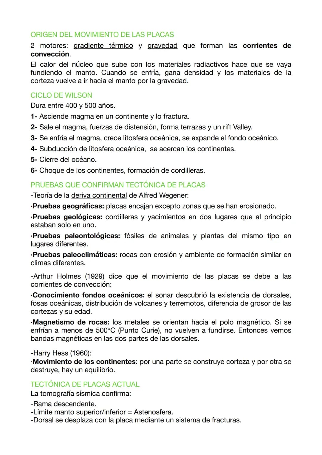 EXAMEN BIOLOGÍA TEMA 2
TECTÓNICA DE PLACAS
Surge en los 60-70 por colaboración internacional y permite conocer la estructura,
historia y din