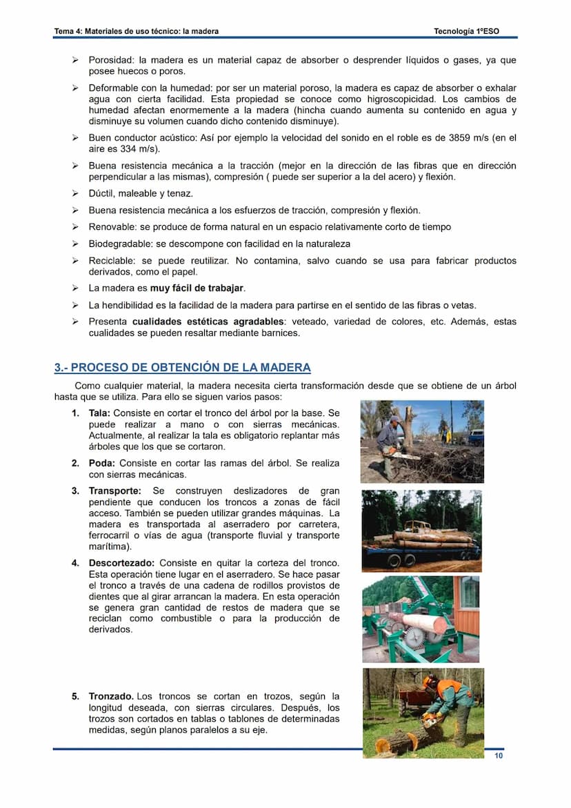 Tema 4: Materiales de uso técnico: la madera
MATERIALES DE USO TÉCNICO
INTRODUCCIÓN A LOS MATERIALES.
Gran parte de los cable eléctricos se 