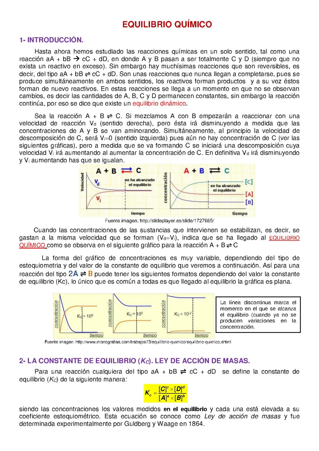 Todo sobre el Equilibrio Químico: Constante Kc, Reacciones Reversibles y Más