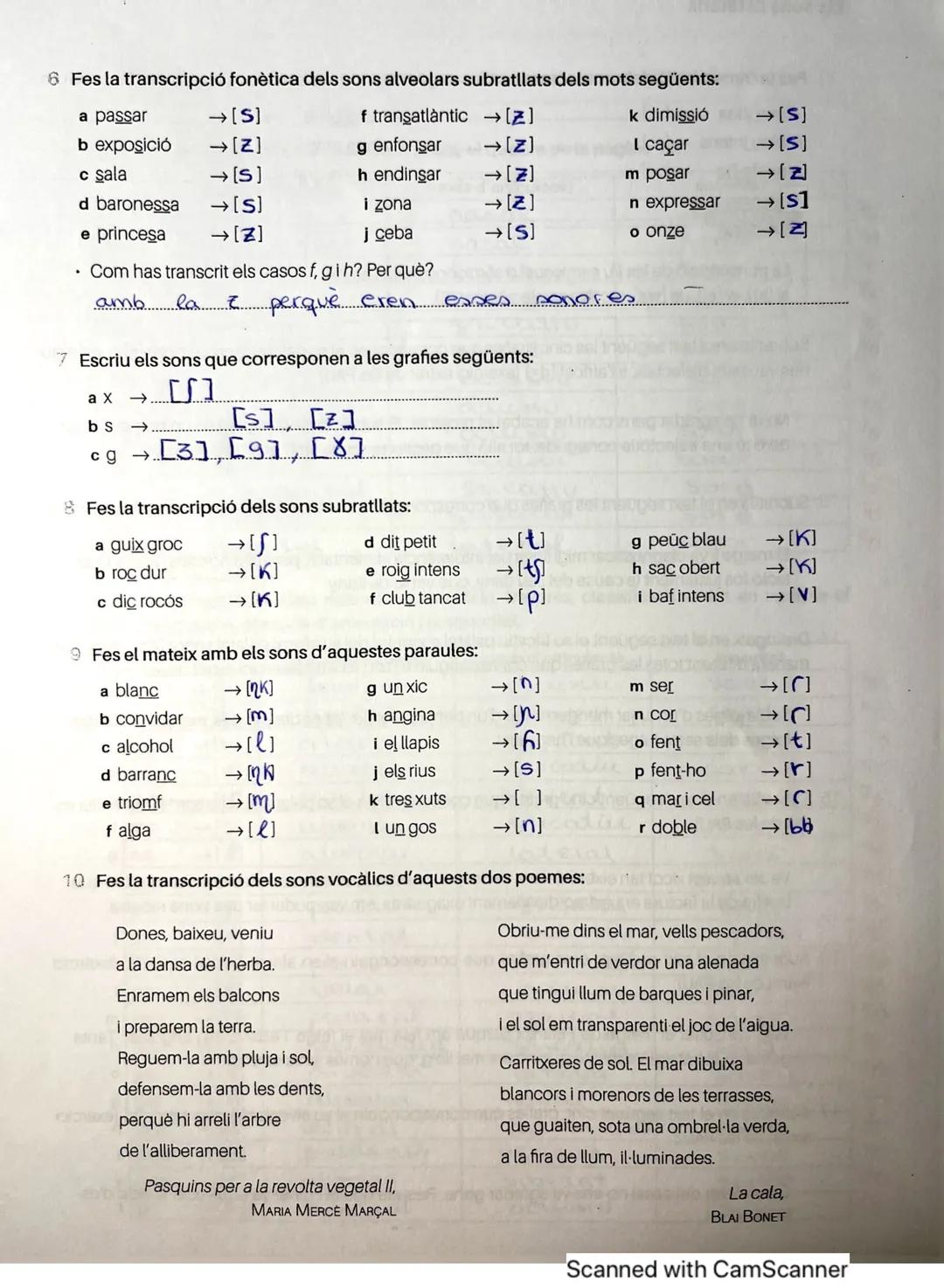# ACTIVITATS

1 Classifica els sons següents (consulta, si et cal, el quadre de la pàgina 11):

|   | punt d'articulació | mode d'articulaci