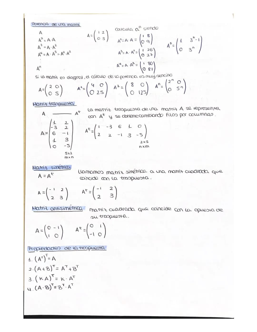 tema 1. matrices
Definición de matriz
Una matr't de dimension nxm (n = Filas ; m = columnas) es un conjunto dispuesto
de nos
en n filas y m 