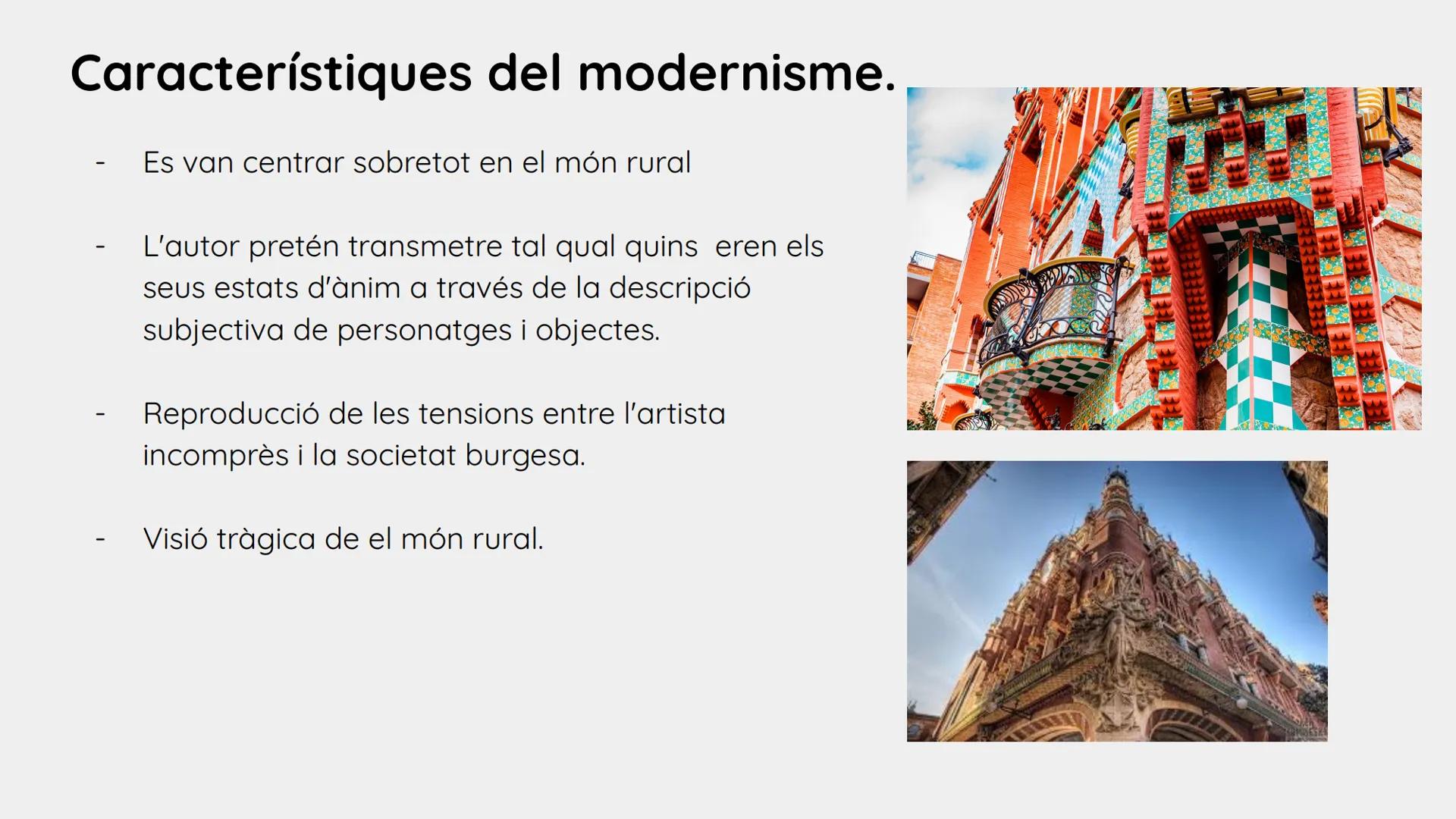 # MODERNISME # ÍNDEX

1. Què és?
2. Característiques del moviment
3. Autors principals
4. Obres principals
5. L'auca del senyor Esteve
6. In