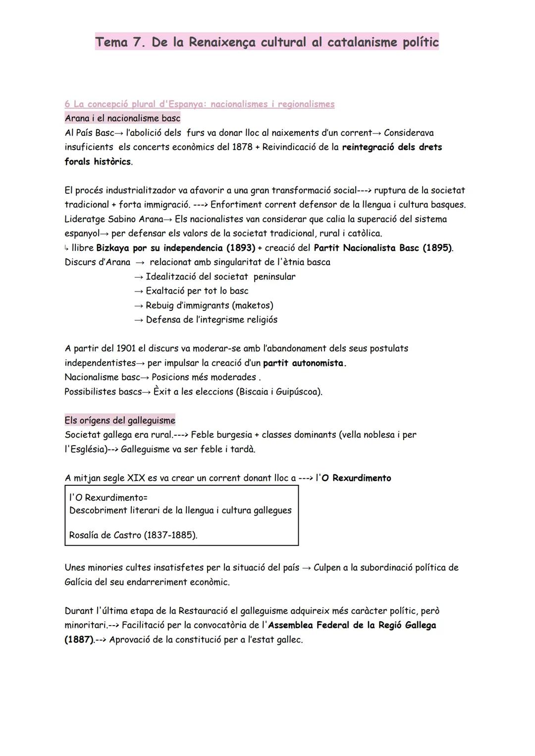 # Tema 7. De la Renaixença cultural al catalanisme polític

1 El redreçament cultural: la Renaixença

1.1. La persistència de la identitat c