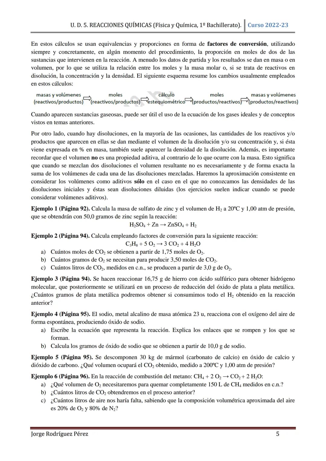 U. D. 5. REACCIONES QUÍMICAS (Física y Química, 1º Bachillerato). Curso 2022-23
TEMA 5: REACCIONES QUÍMICAS
1. CONCEPTO DE REACCIÓN QUÍMICA.
