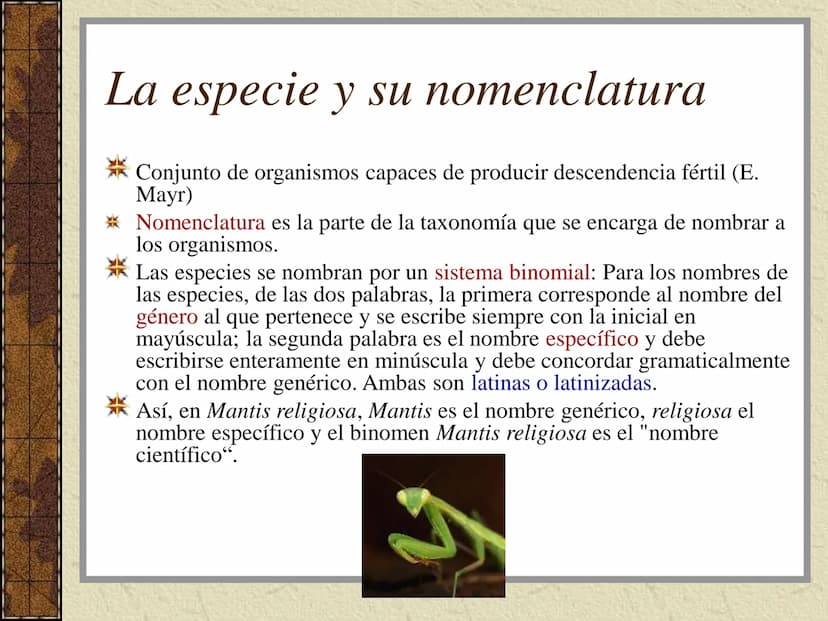 TEMA 3:
LA CLASIFICACIÓN DE
LOS SERES VIVOS (I). La taxonomía
Ciencia que se ocupa de la clasificación de los seres vivos que
presentan seme