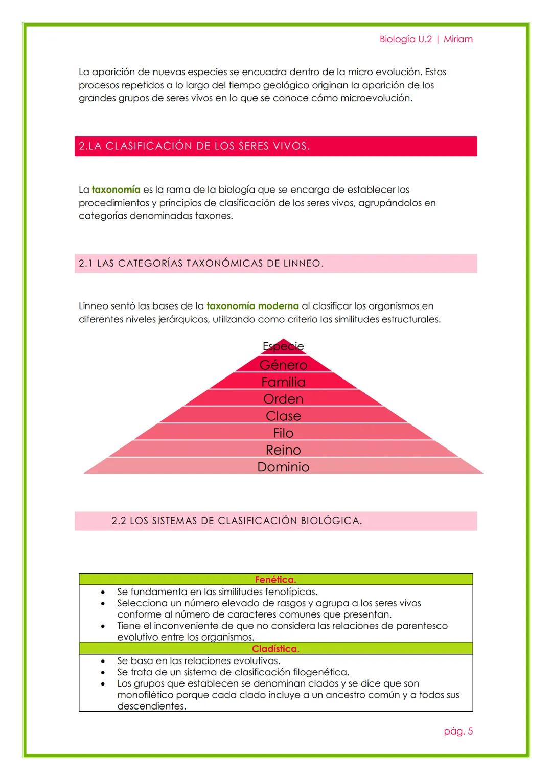 Biología U.2 | Miriam
EVOLUCIÓN Y CLASIFICACIÓN
DE LOS SERES VIVOS
UNIDAD 1
pág. 1 1. EVOLUCIÓN DE LA BIODIVERSIDAD.
Biología U.2 | Miriam
E