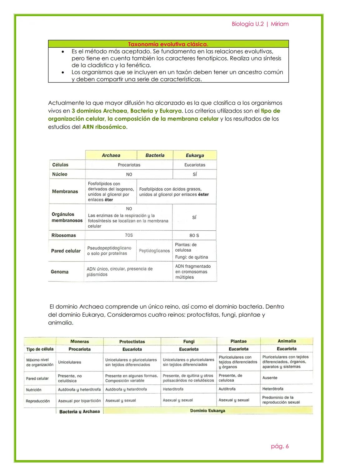 Biología U.2 | Miriam
EVOLUCIÓN Y CLASIFICACIÓN
DE LOS SERES VIVOS
UNIDAD 1
pág. 1 1. EVOLUCIÓN DE LA BIODIVERSIDAD.
Biología U.2 | Miriam
E