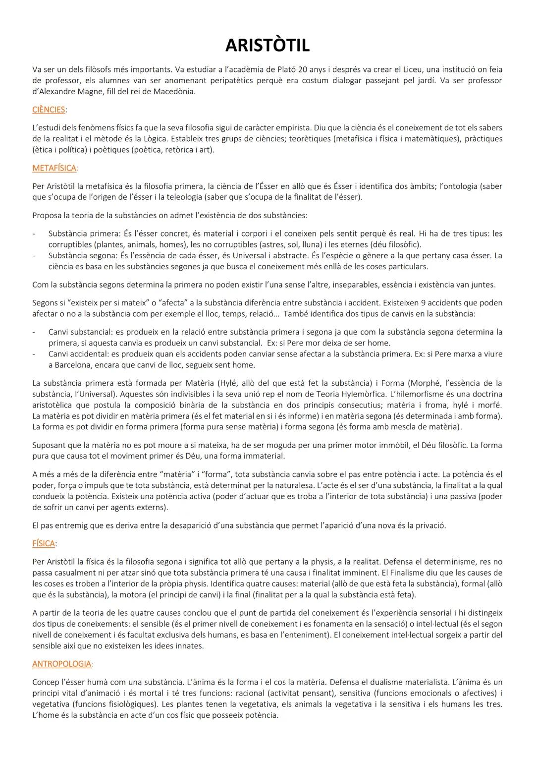 ARISTÒTIL
Va ser un dels filòsofs més importants. Va estudiar a l'acadèmia de Plató 20 anys i després va crear el Liceu, una institució on f