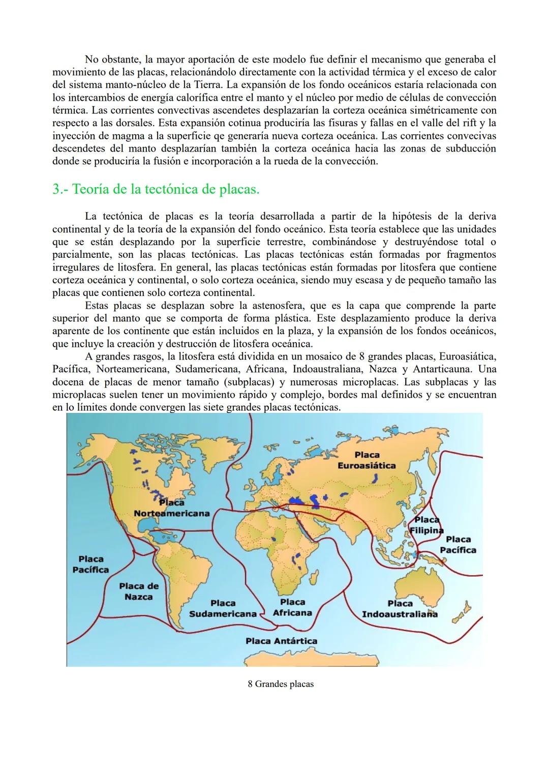 TEMA 7. Tectónica de placas y procesos
orogénicos.
1.- Deriva continental.
2.- Expansión de los fondos oceánicos
3.- Teoría de la tectónica 