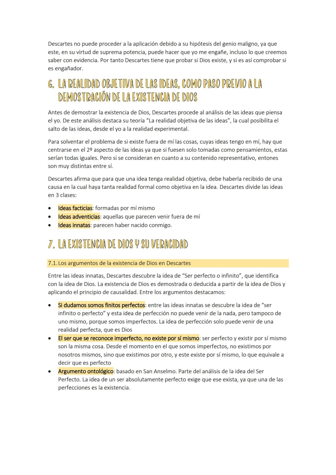 TEMA 6º LA FILOSOFÍA
1. PROYECTO CARTESIANO
LA FILOSOFÍA DE DESCARTES
El punto de partida de Descartes es su actitud crítica frente al saber